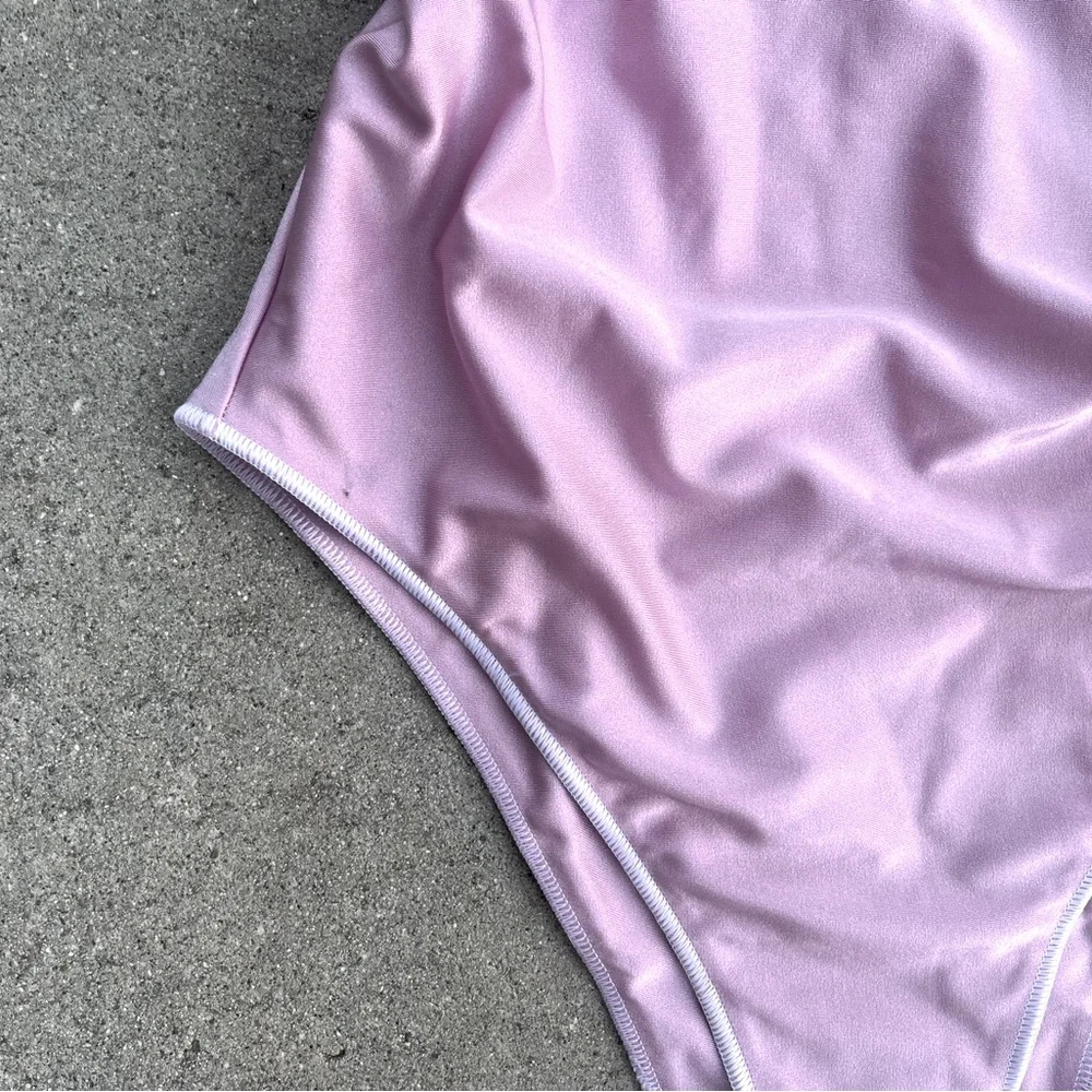 NEW Maryam Nassir Zadeh x J Crew Cross-Back One Piece Swimsuit Pink Size 2 $138 - Picture 4 of 13